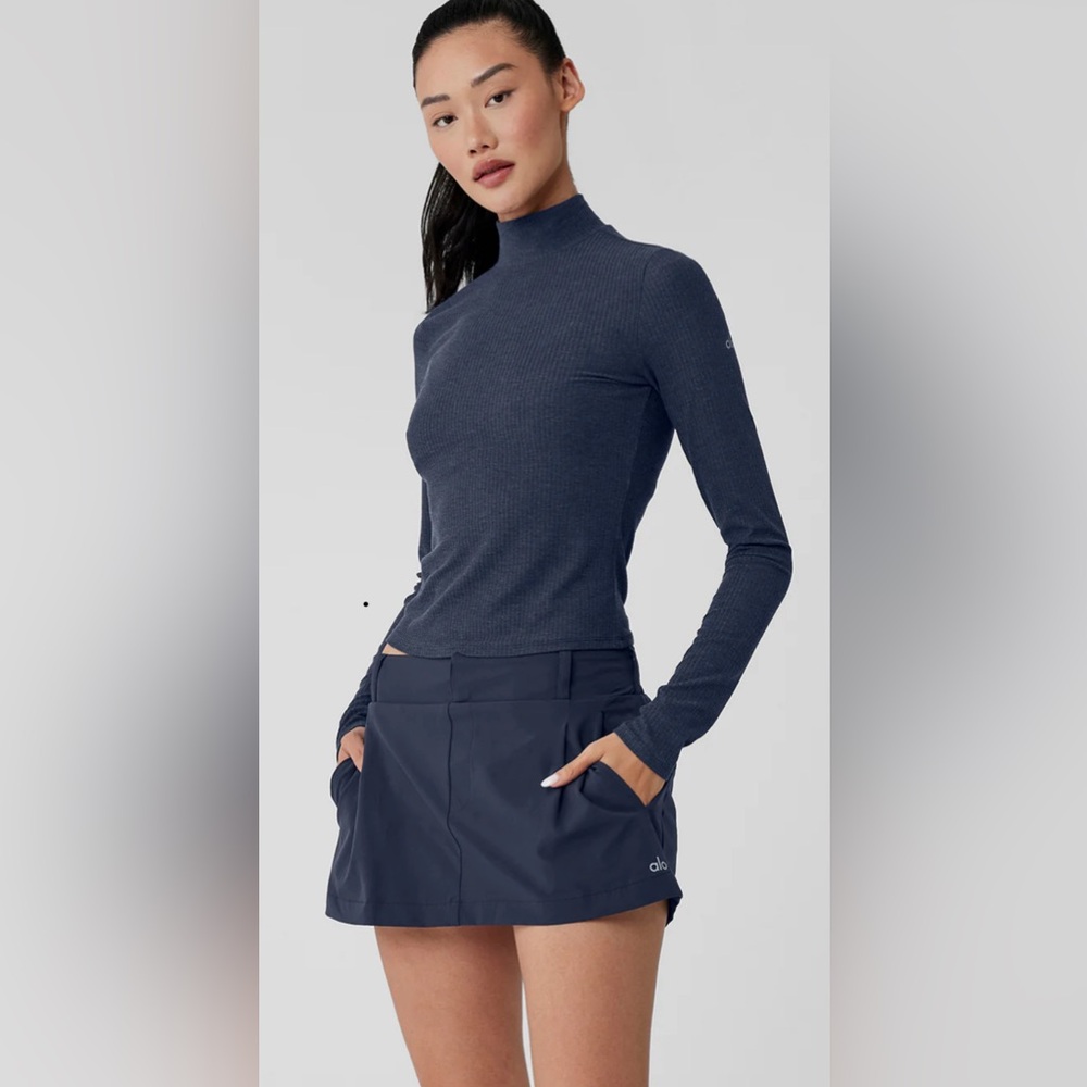 Alo Ribbed Sea Coast Mockneck Long Sleeve